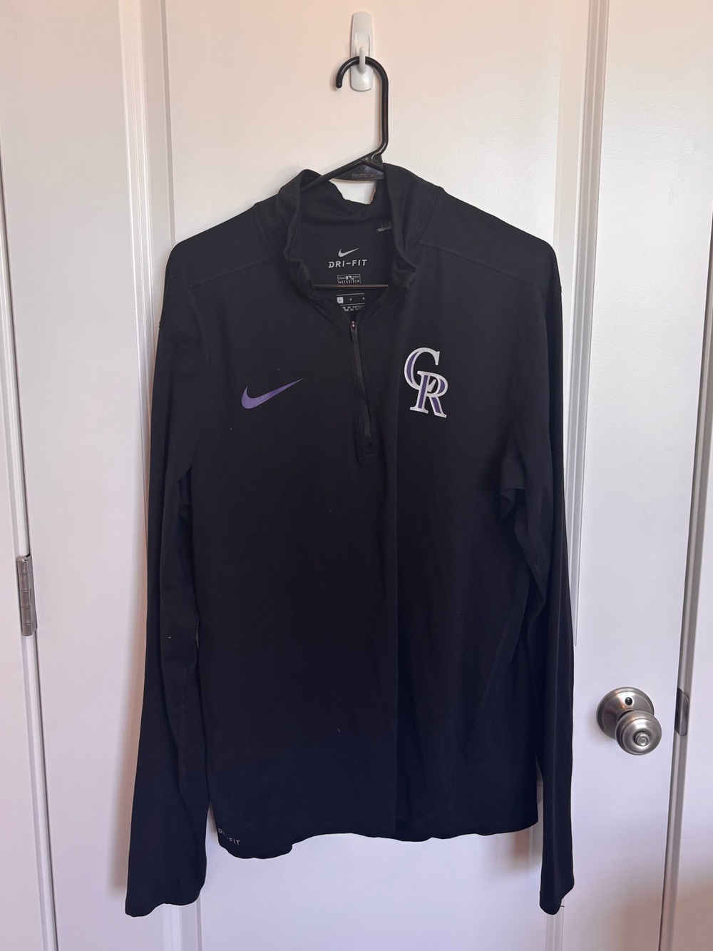 Nike Colorado Rockies Quarter Zip Black Purple